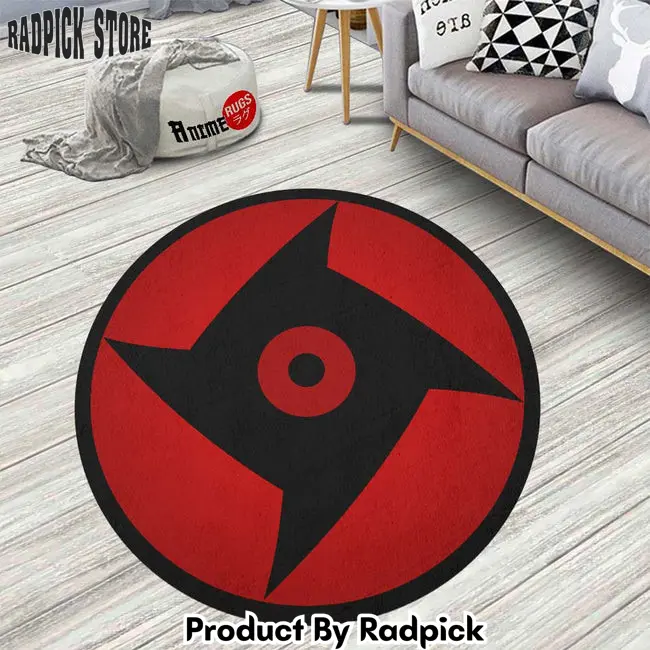 Shisui mangekyou round rug custom anime circle carpet  rp0000511